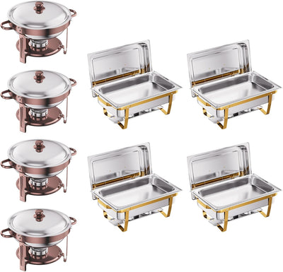 Juego de platos calentadores de acero inoxidable 18/8 para buffet y eventos