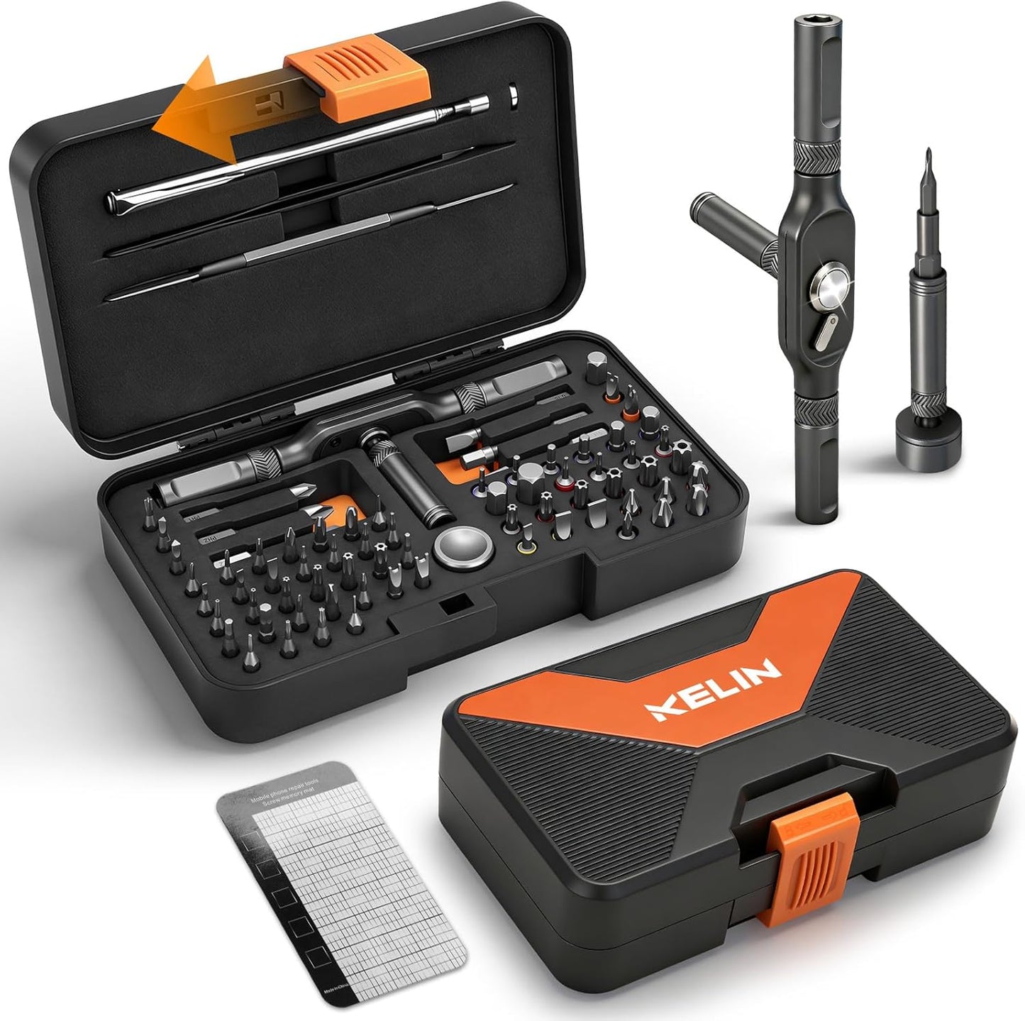 Set 78 llaves magnéticas T con bits S2 acero