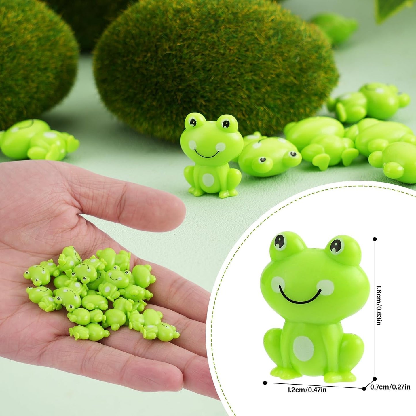 150 Pzas Ranas Plástico Verdes para Jardín de Hadas y Decoración