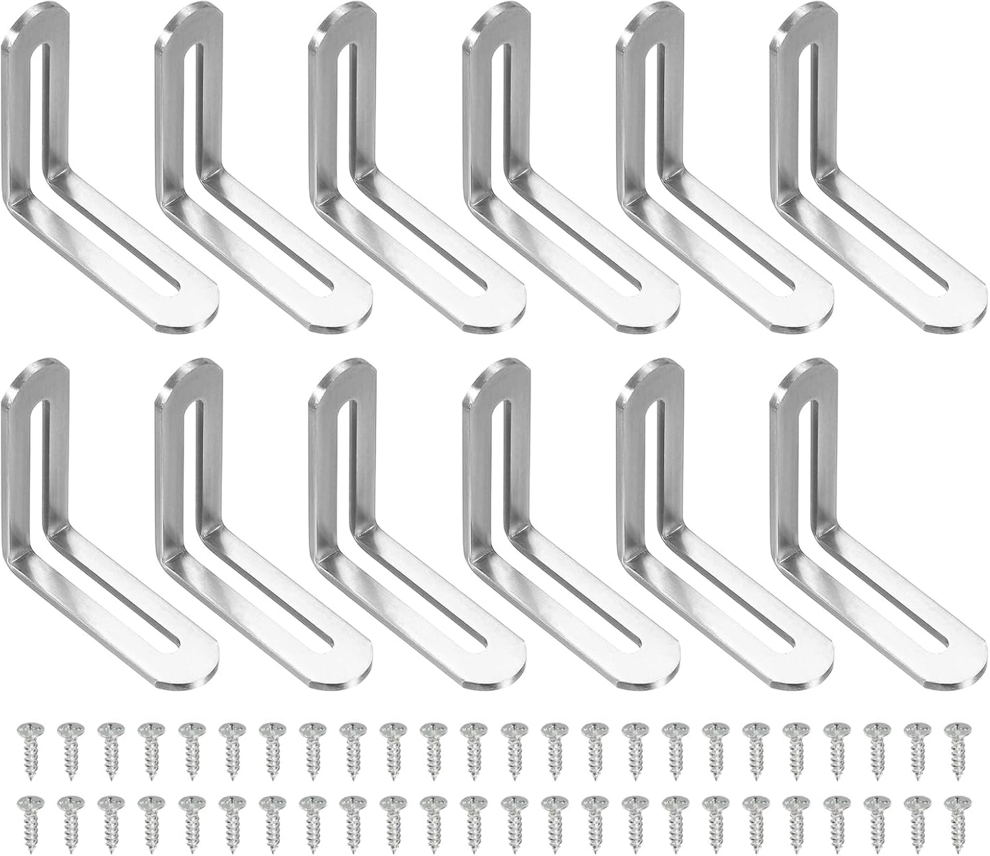 12 Soportes Acero 90 Grados para Estantería Madera