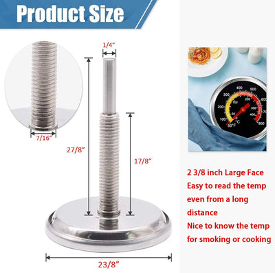 Termostato 2-3/8pulg para parrilla ahumado carne