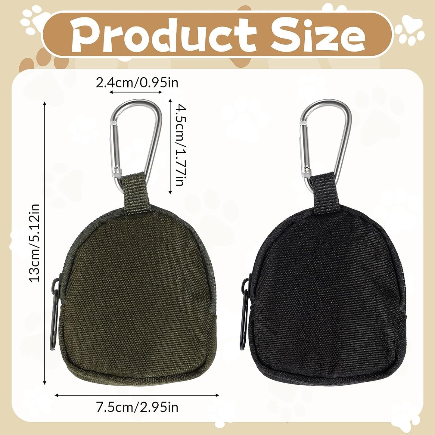 2 bolsas reutilizables para entrenamiento de perros con cremallera