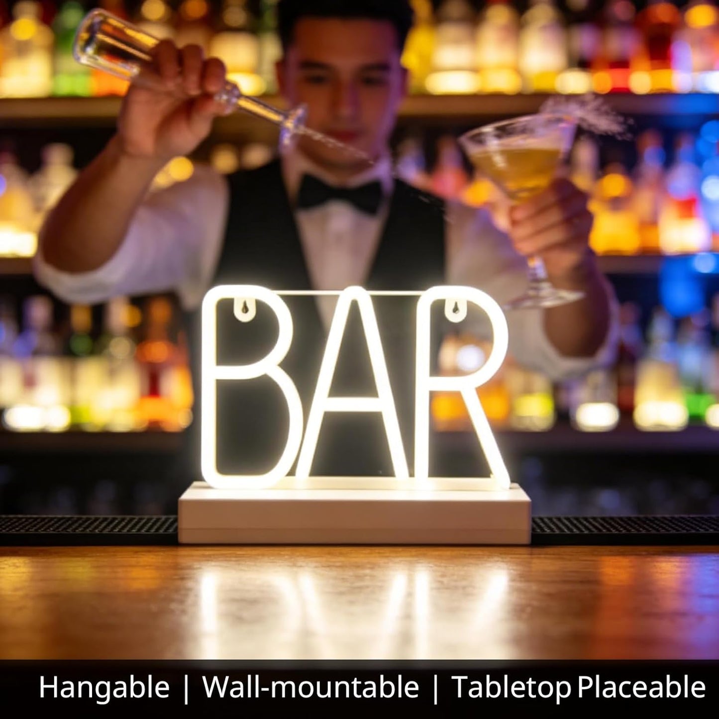 Letrero neón colgante con luces USB para bar cafetería