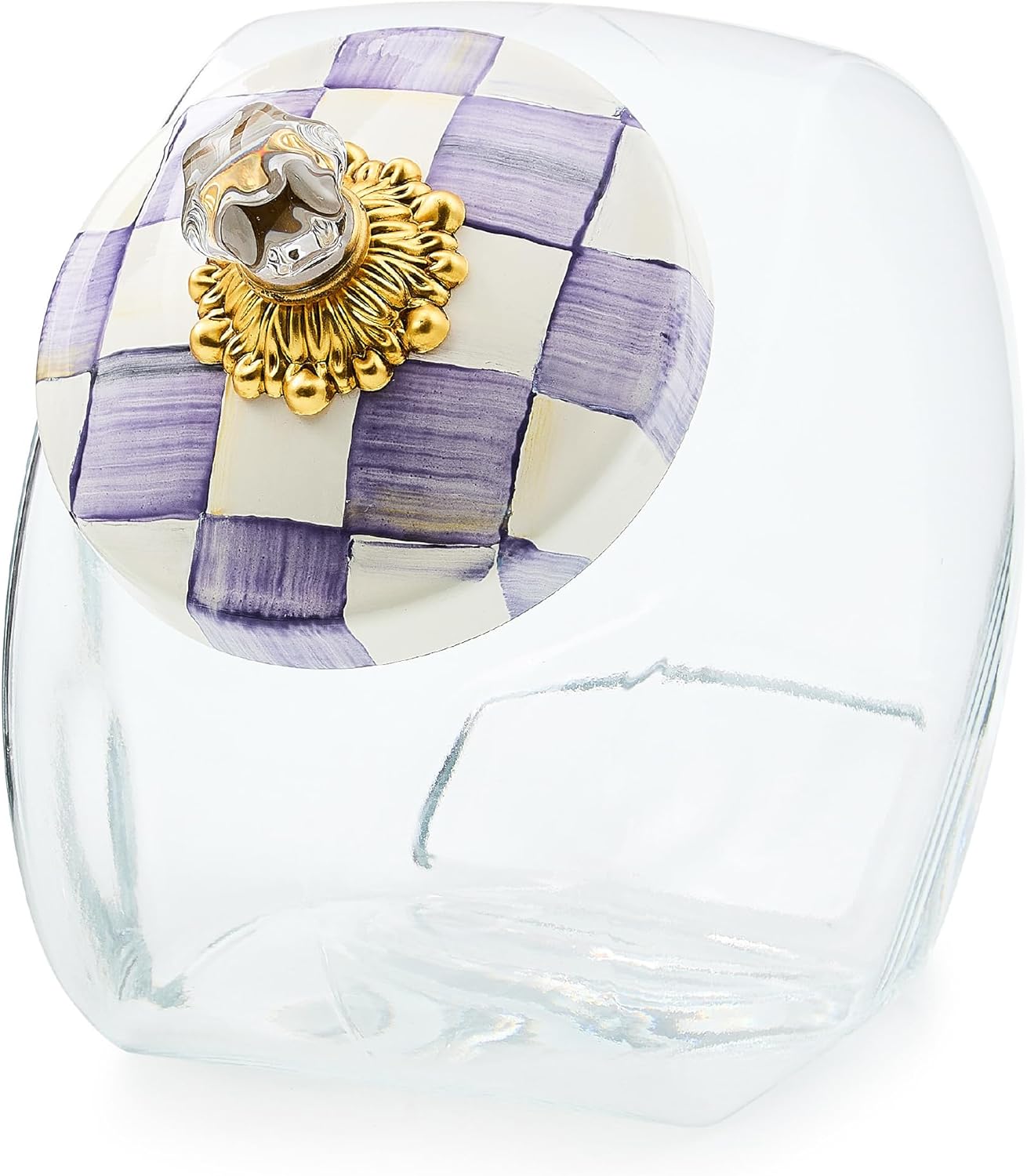 Tarro Vidrio con Tapa Esmaltada Violeta Púrpura