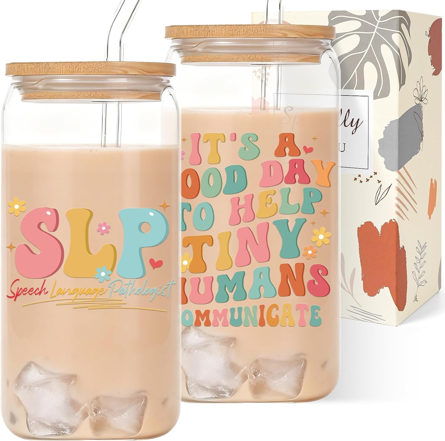 Vaso de vidrio para SLP, regalo de agradecimiento cumpleaños Navidad