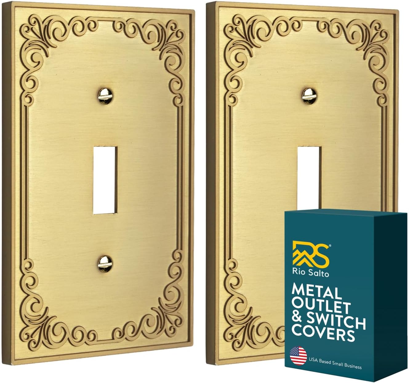 Cubierta pared interruptor enchufe metal dorado