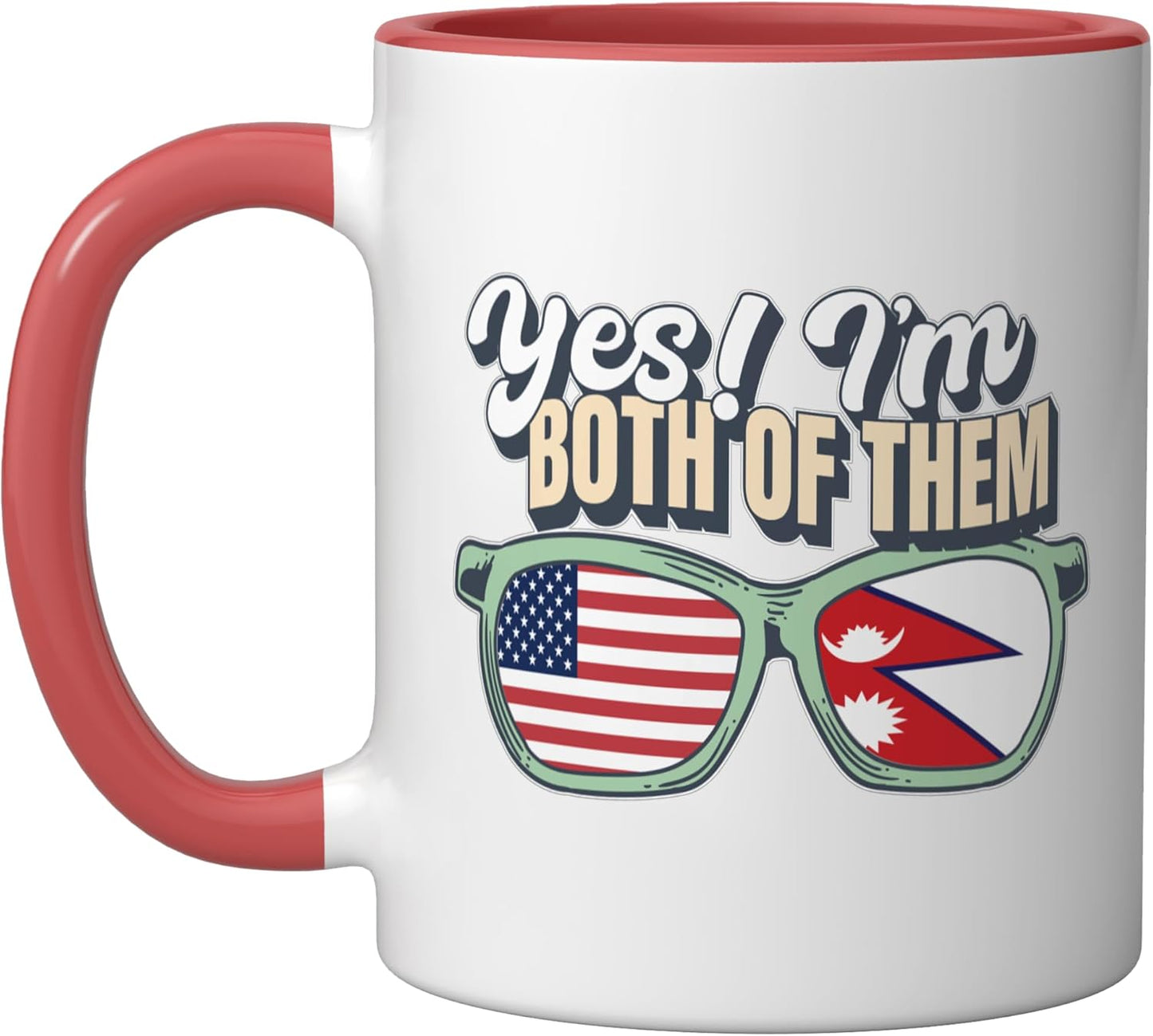 Taza cerámica USA Nepal Pride Roja/Blanca