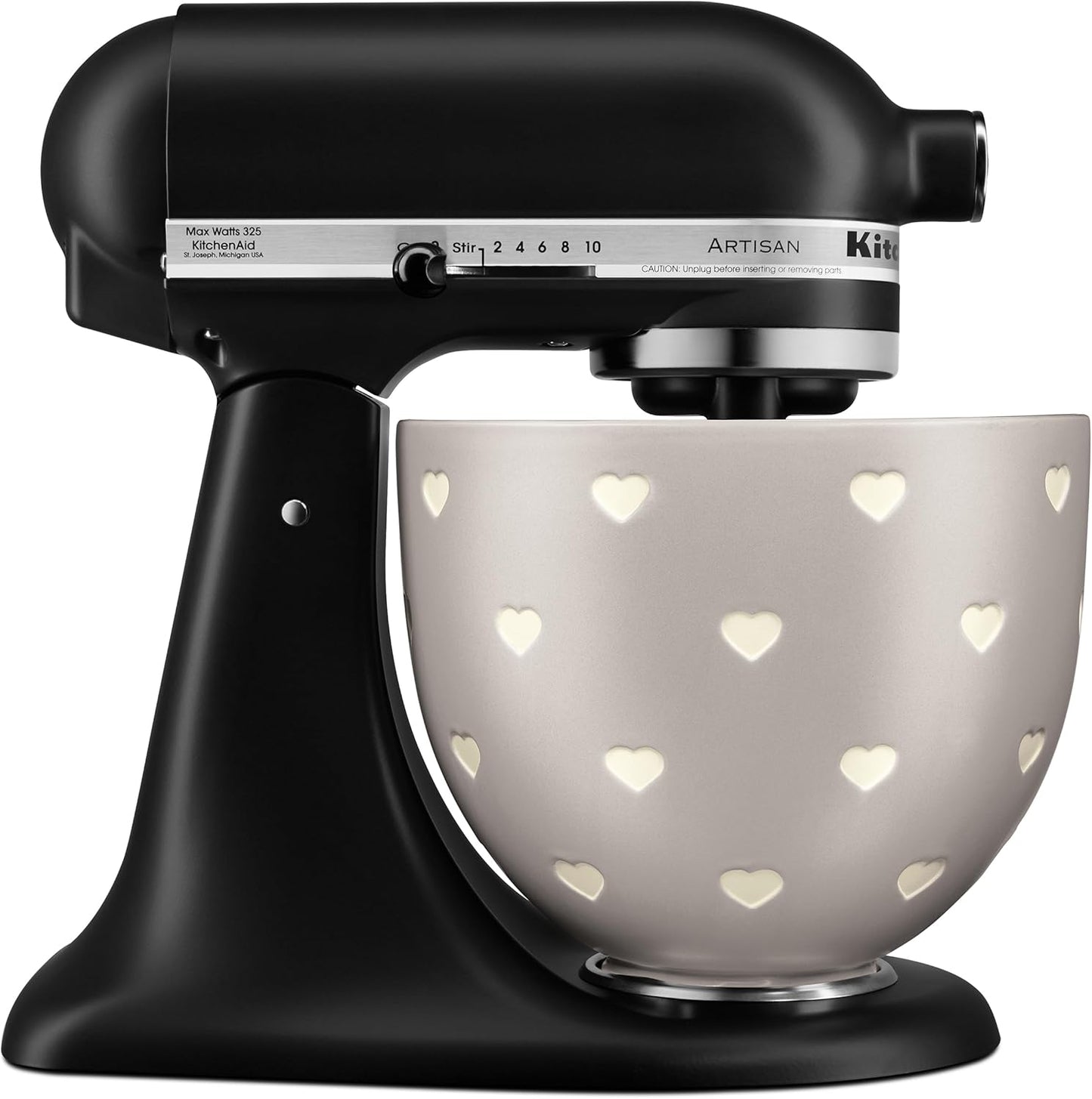 Cuenco de cerámica con corazones para batidora KitchenAid