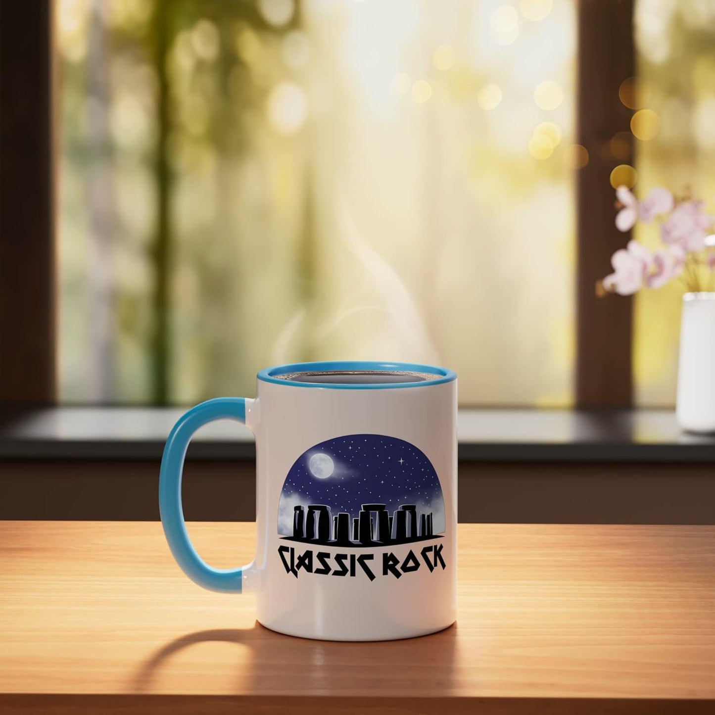 Taza Cerámica Azul/Blanco
