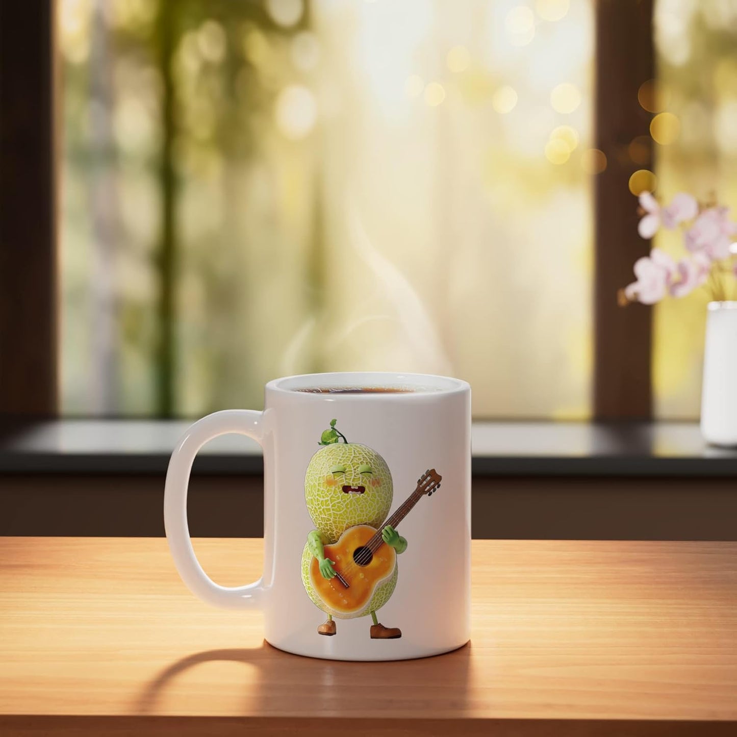 Taza Cerámica Guitarra Melón Honeydew Blanca