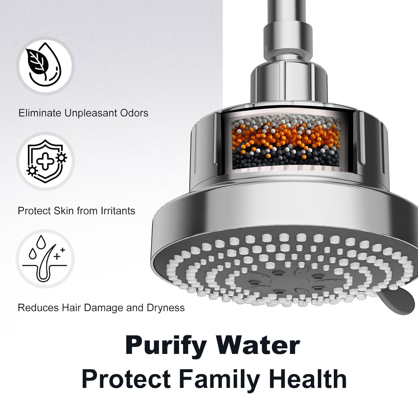 Filtro ducha 20 etapas para agua dura elimina cloro
