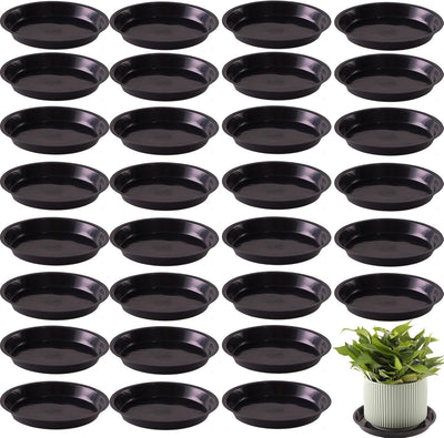30 Platillos Plástico 5pulg para Macetas Negro
