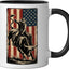 Taza Cerámica Vaquero Bandera Americana Negro Blanco