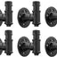 6 Ganchos pared rústico negro mate para colgar ropa