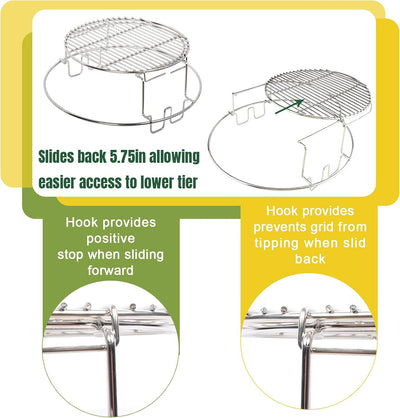 Kit 3 niveles acero inox para huevo verde estante parrilla