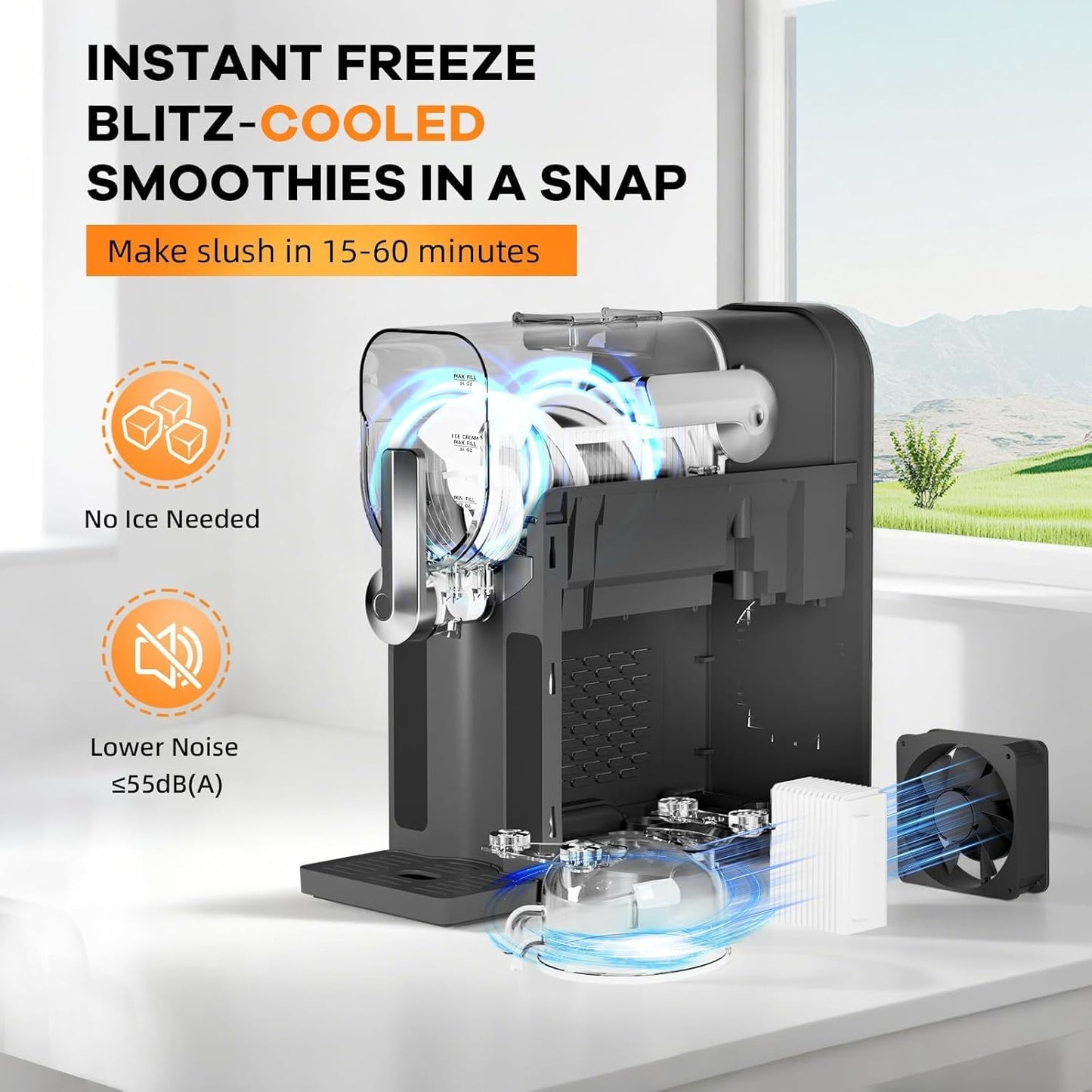 Máquina Granizados Hogar 88oz Pantalla LED 6 Programas