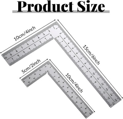 Regla en forma de L de 2x3.9 y 3.9x5.9pulg