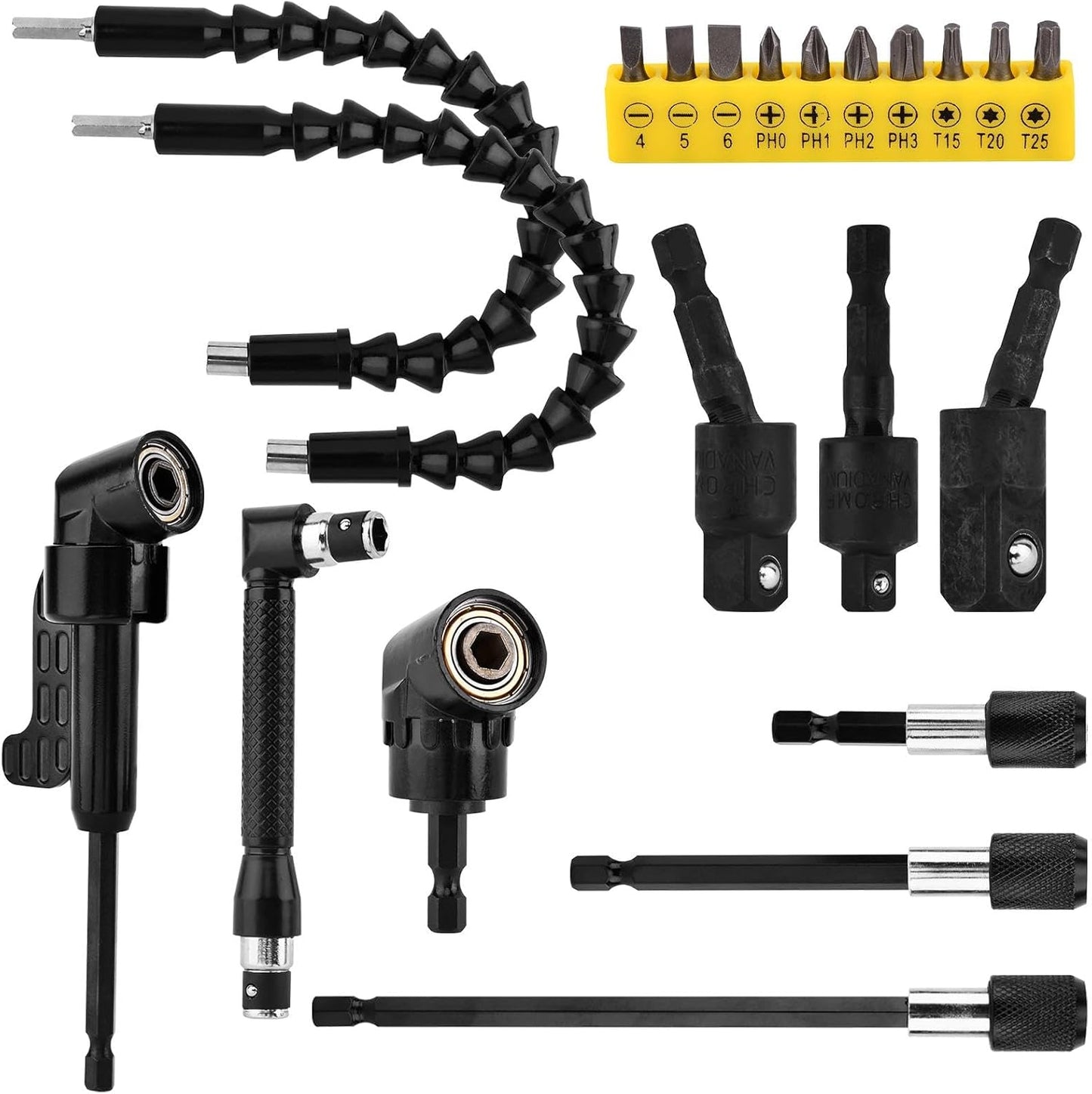 Set 21 Brocas Flexibles con Adaptador Taladro 1/4-1/2pulg