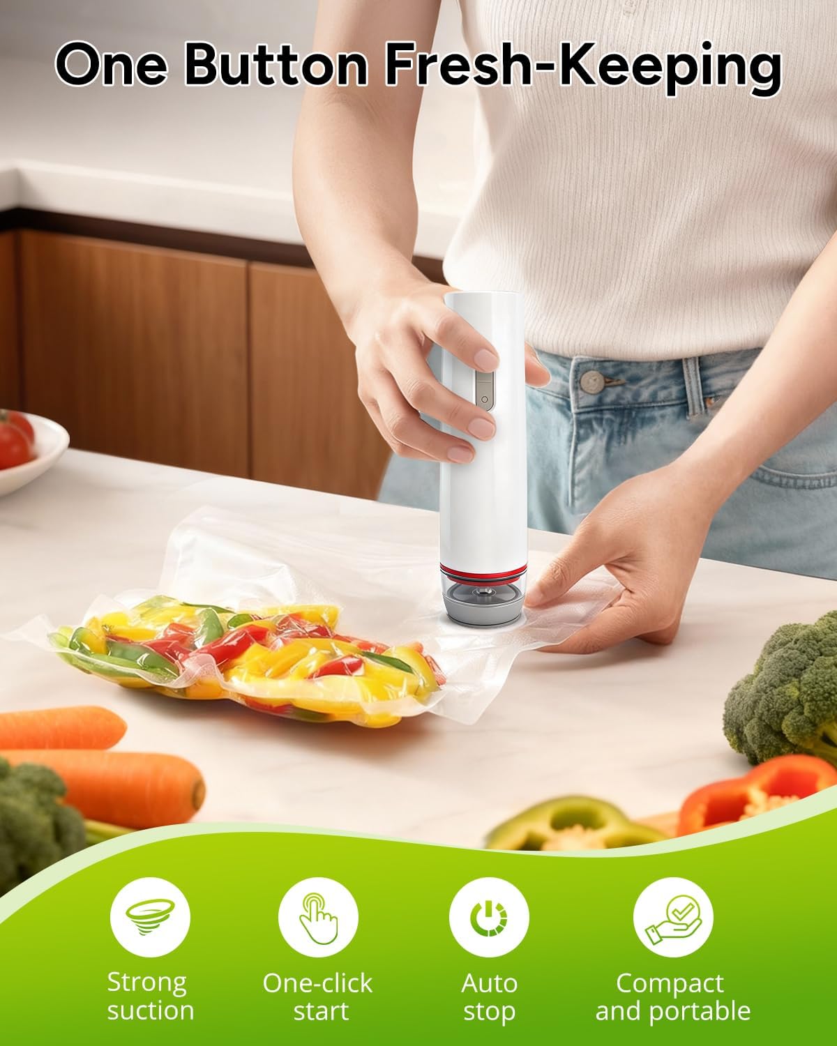 Sellador al vacío mini recargable para comida cocina hogar