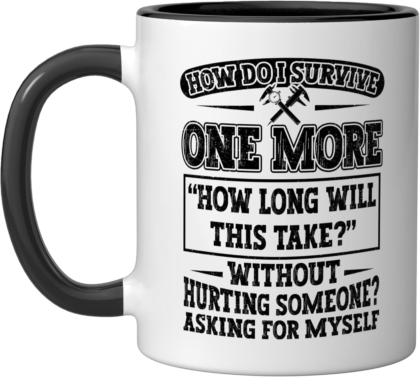 Taza cerámica para machinista CNC negra/blanca