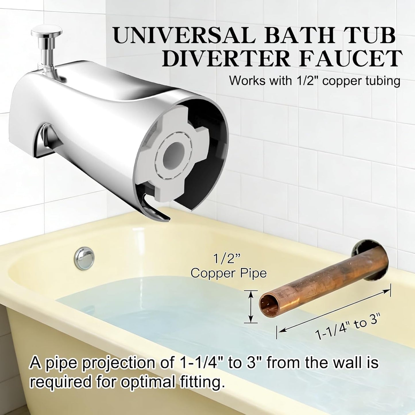 Boquilla ducha universal para grifo de cobre 1/2pulg cromo