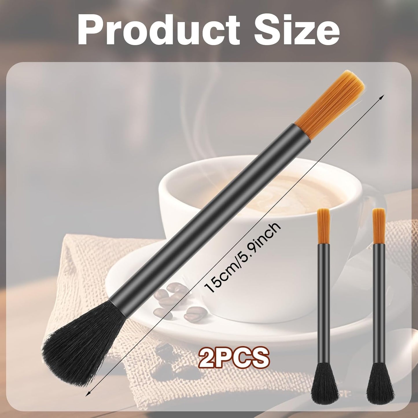 2 Cepillos Limpieza Molinillo Cafetera Espresso Barista