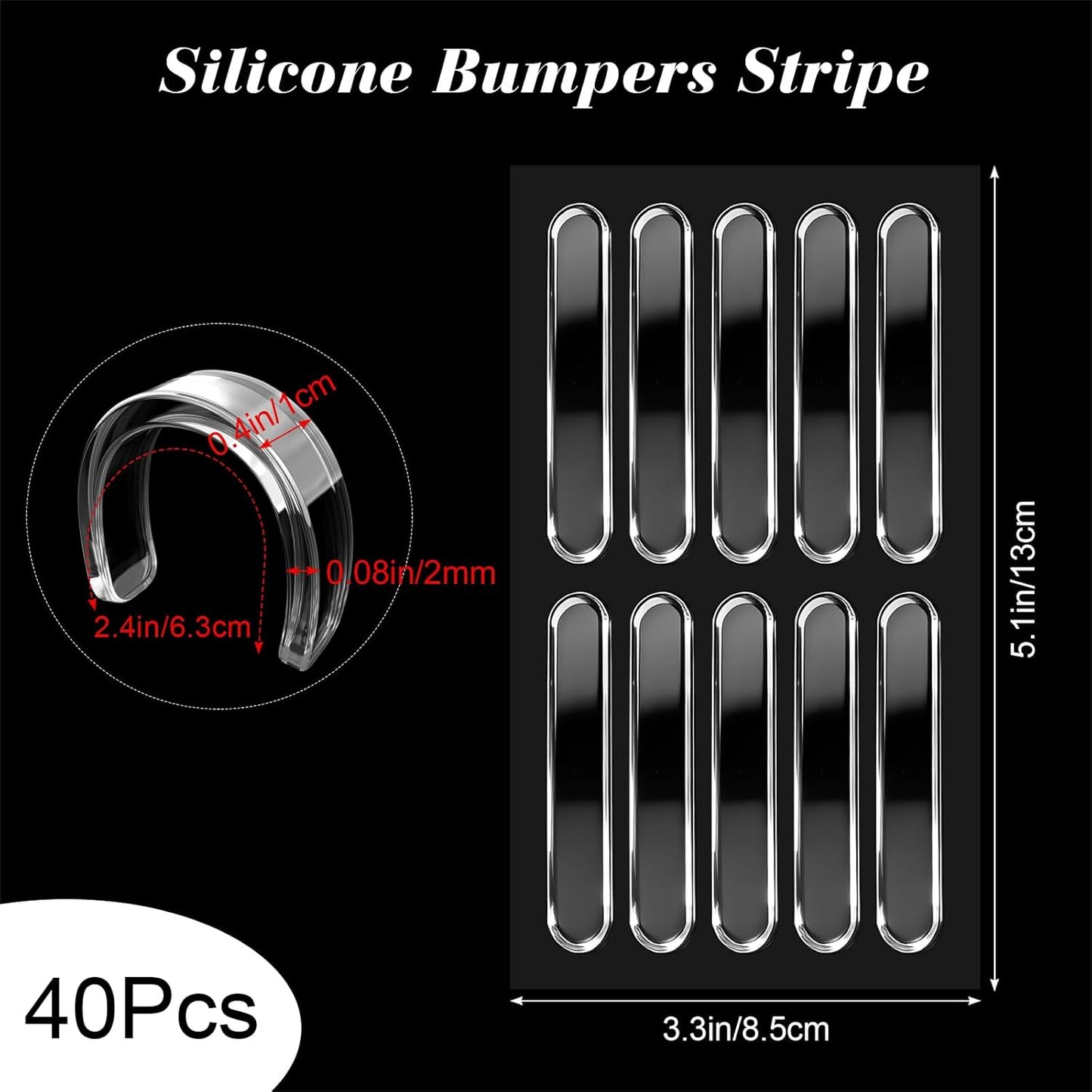 40 Pzas Parachoques Puerta Silenciosos Adhesivos Transparentes