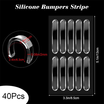 40 Pzas Parachoques Puerta Silenciosos Adhesivos Transparentes