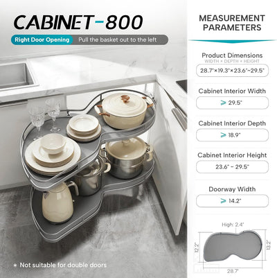 Organizador esquina cocina 12-18pulg 2 niveles Lazy Susan