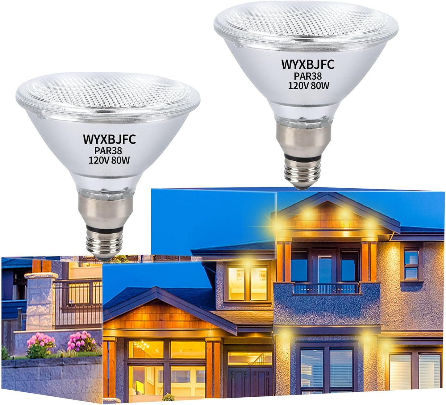 Bombilla inundación exterior pack 2 halógena 80W E26 blanco cálido