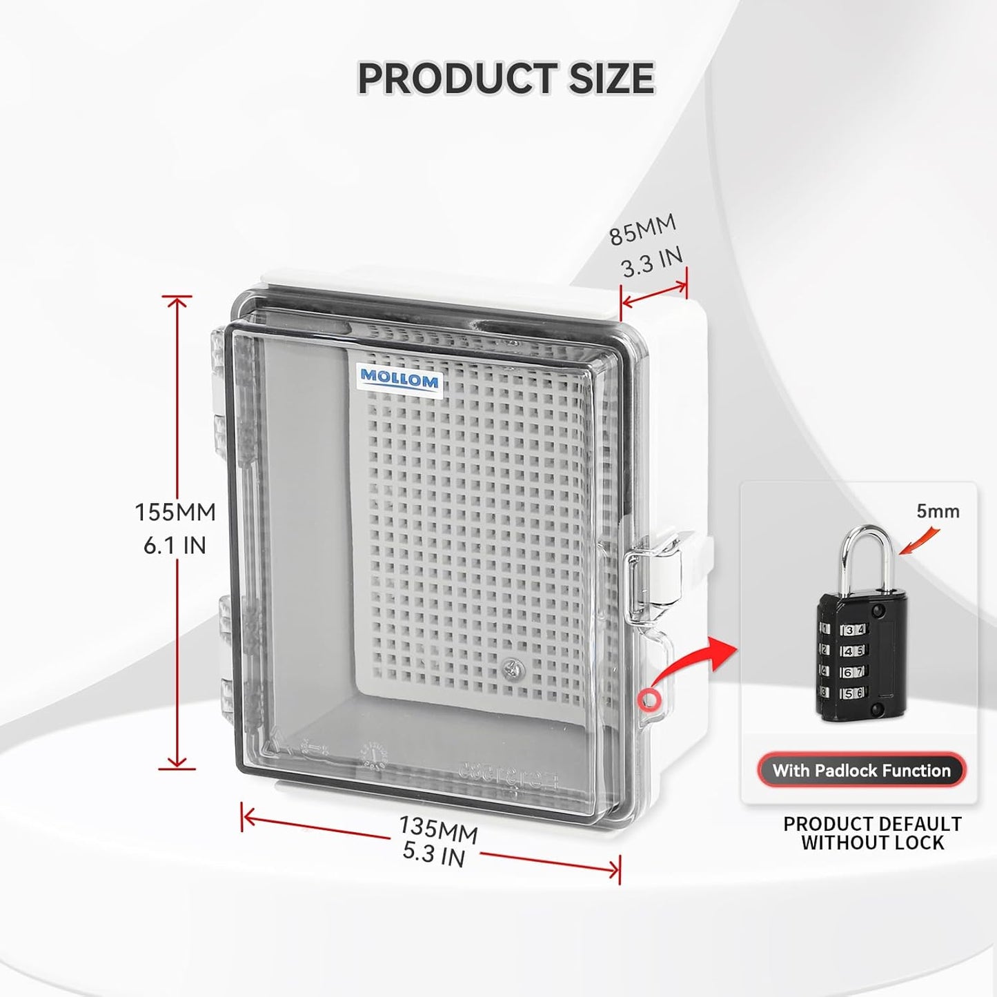 Caja conexión exterior IP67 impermeable con cubierta transparente