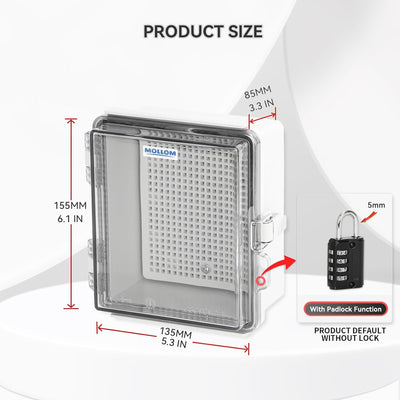 Caja conexión exterior IP67 impermeable con cubierta transparente