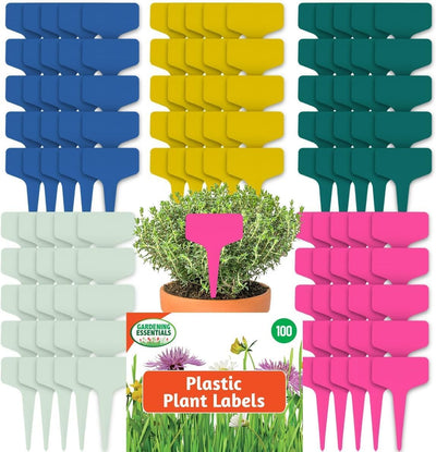 Etiquetas plástico colorido para plantas jardín