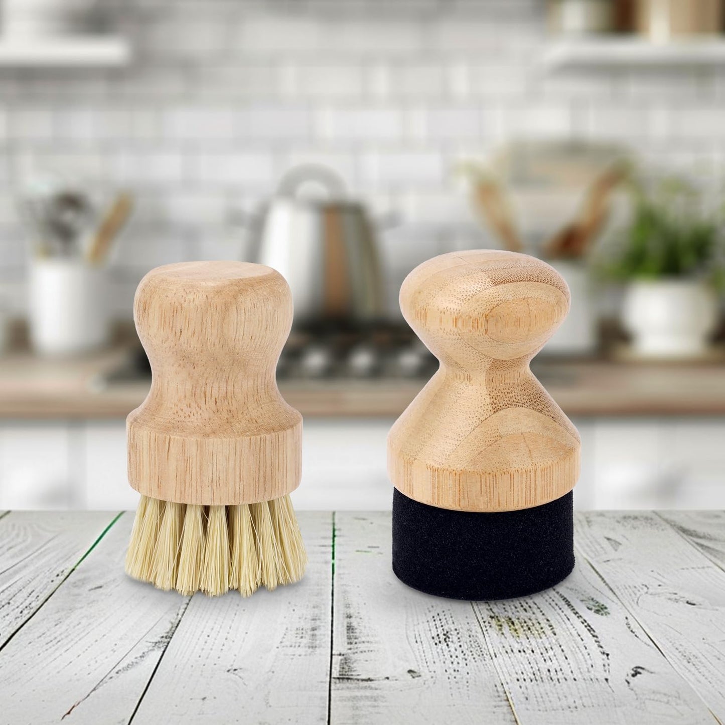 Tabla cortar con cepillo sisal y esponja aplicador cera