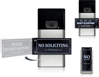 Funda timbre acero inox 304 con letrero no solicitar negro