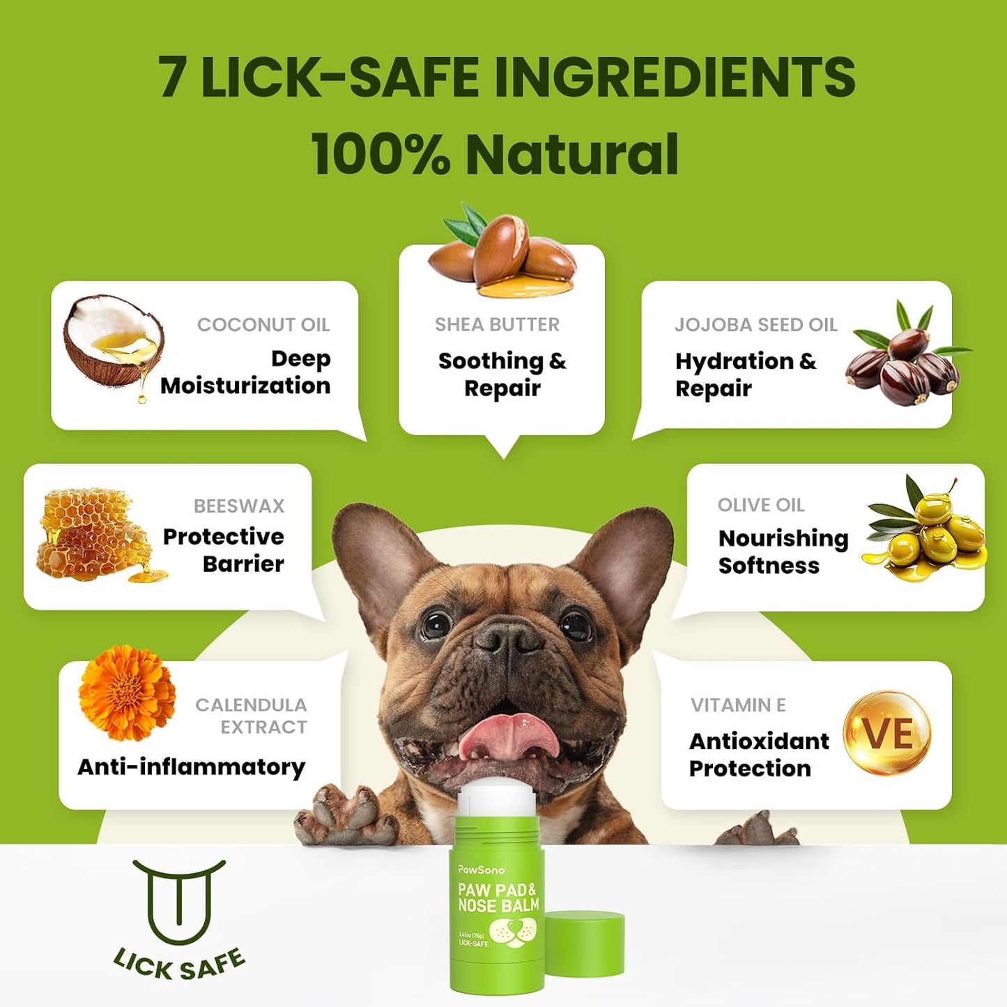 Bálsamo para patas y nariz perro aceite coco protector invierno