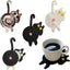 Porta taza de gato crochet para mesa decoración regalo divertido 4 piezas