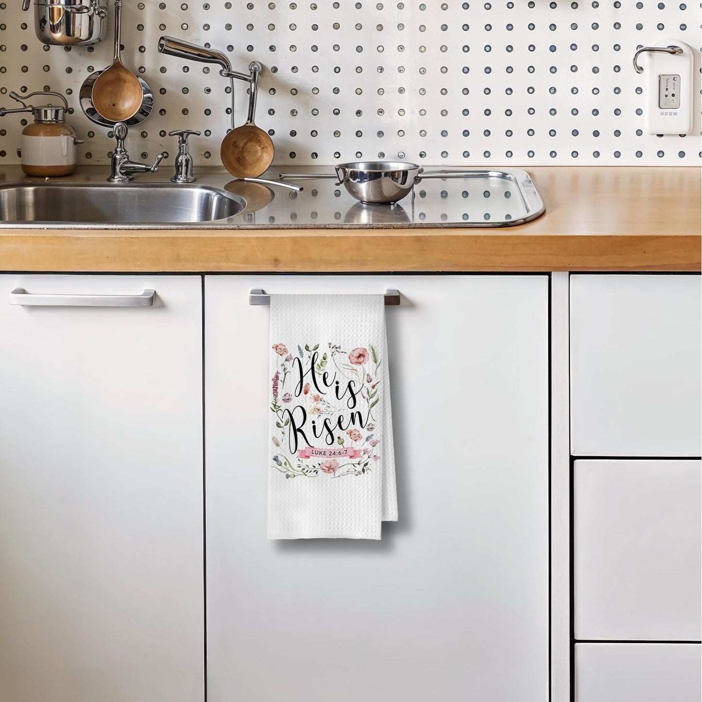 Toalla de cocina floral cristiana 16x24pulg