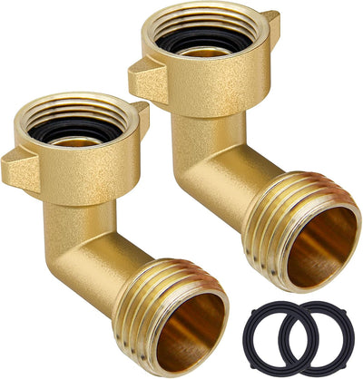 Conector codo manguera jardín 3/4pulg 2 pzas con juntas tóricas