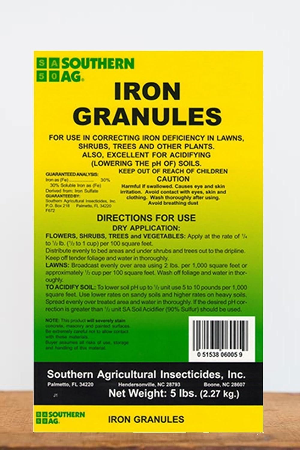 Gránulos hierro 5lb