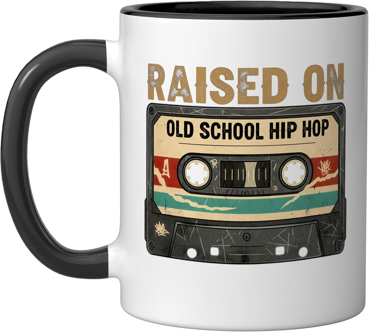 Taza de cerámica retro música vieja estilo negro y blanco