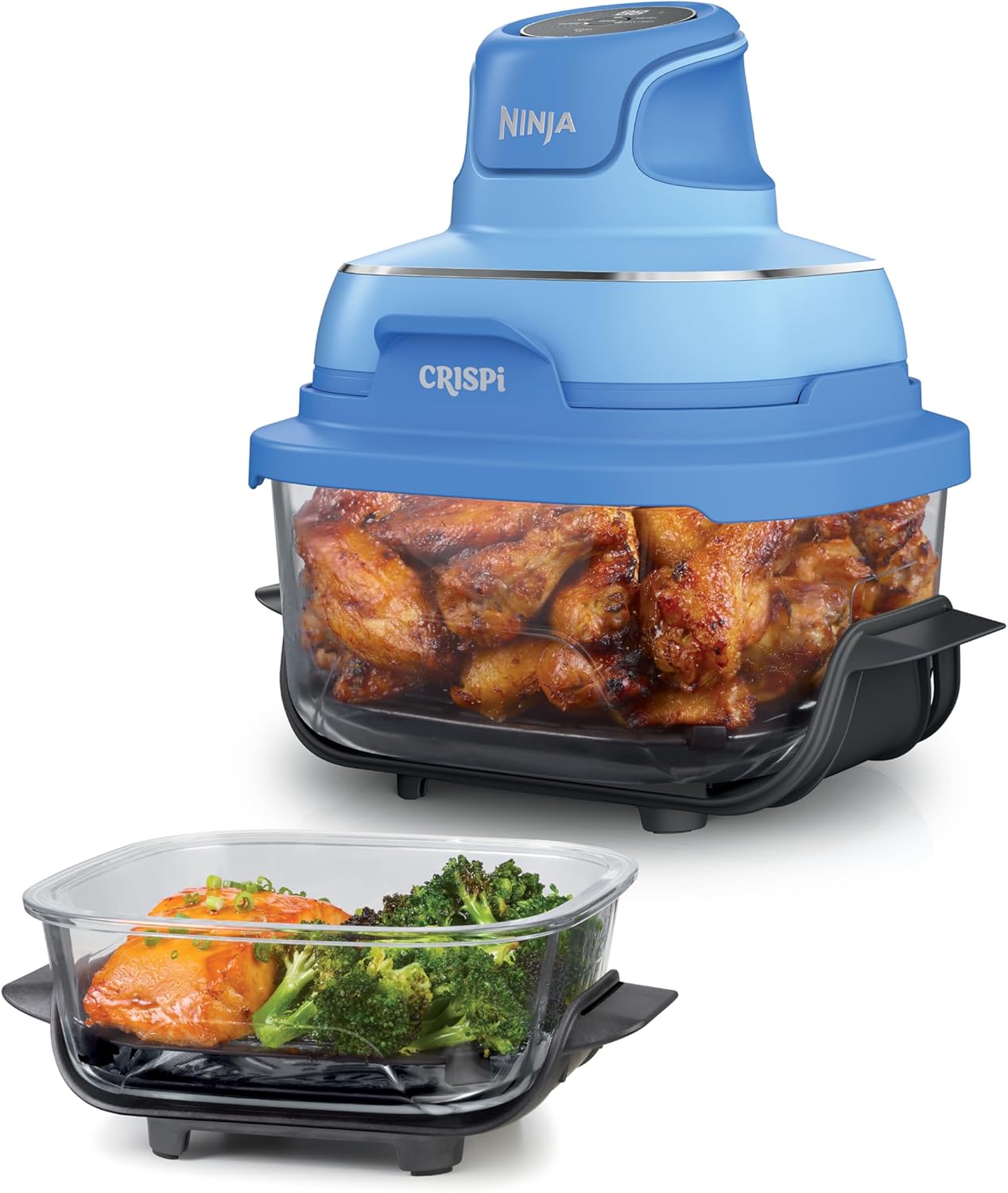 Freidora de aire Ninja Crispi de vidrio 4 en 1 con recipientes de 4 cuartos y 6 tazas