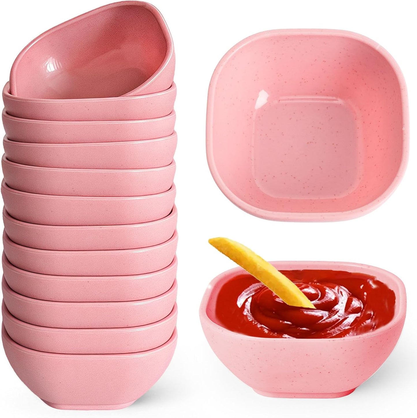 Paquete de 12 cuencos irrompibles para salsas de 4.5 oz rosa