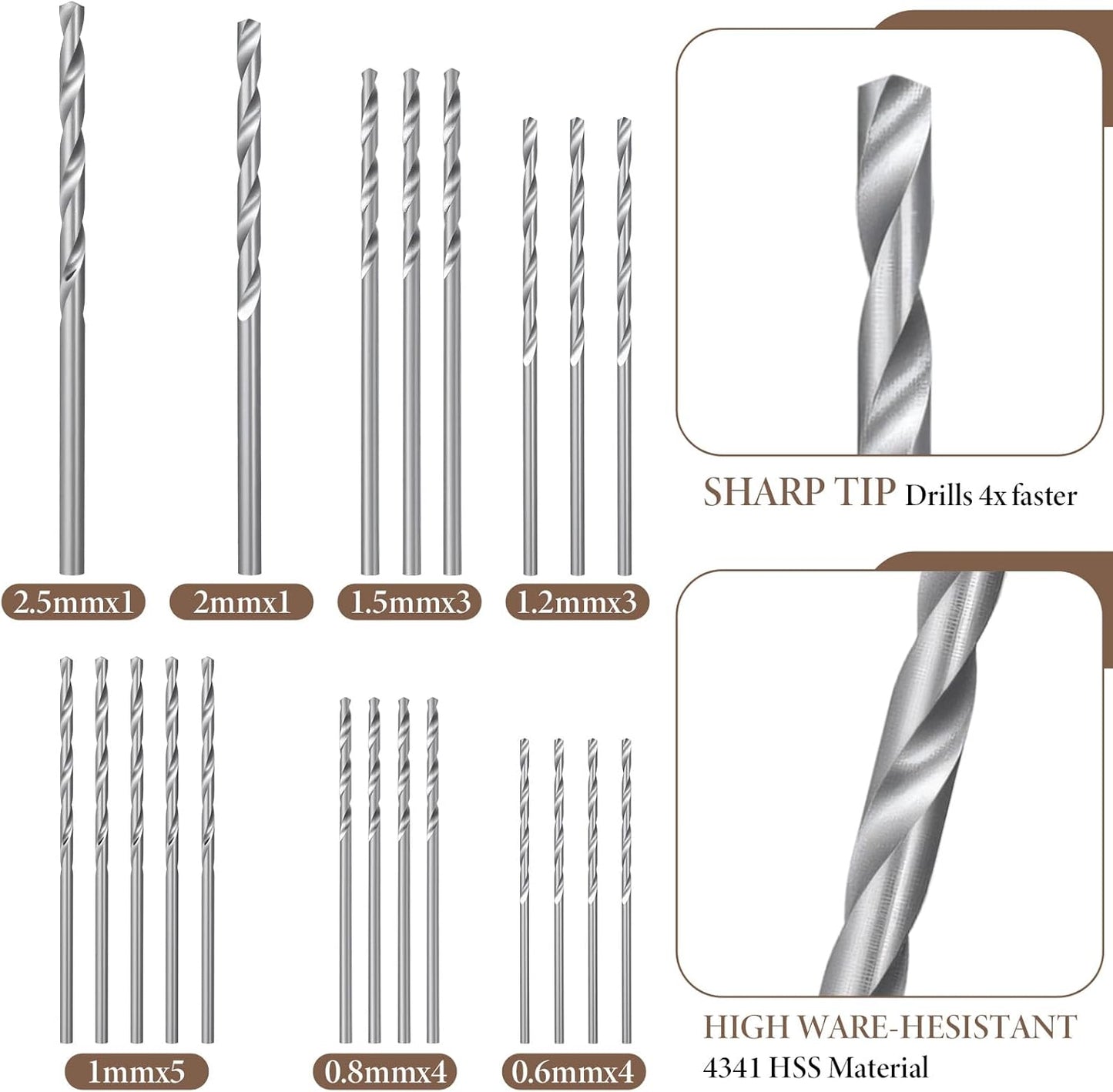 Set 22 Taladros Manuales con 21 Brocas Micro para Joyas y Resina