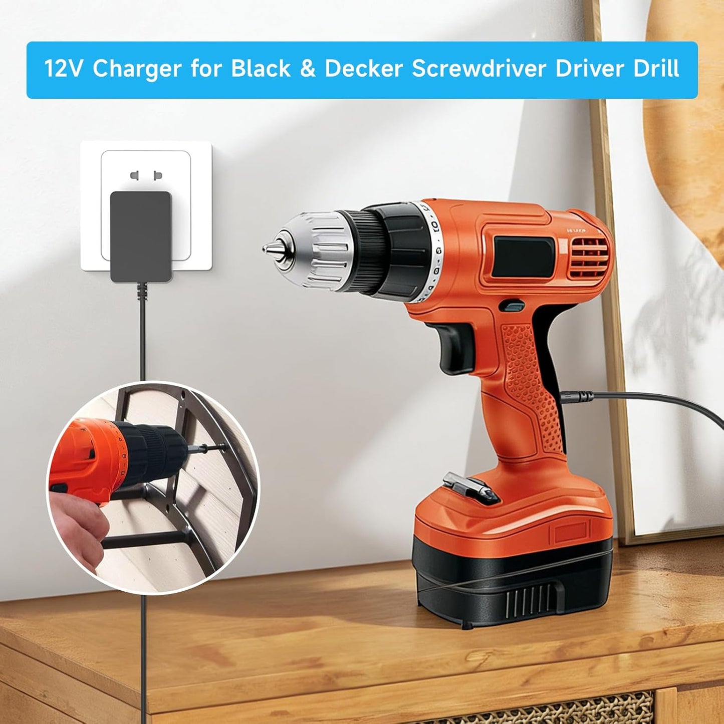 Cargador taladro 12V comp Black & Decker GCO1200