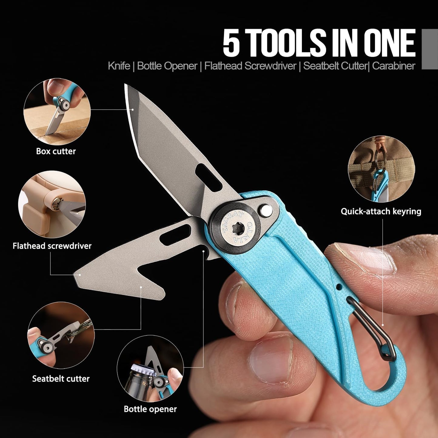 Cuchillo bolsillo 5en1 ultraligero multiherramienta