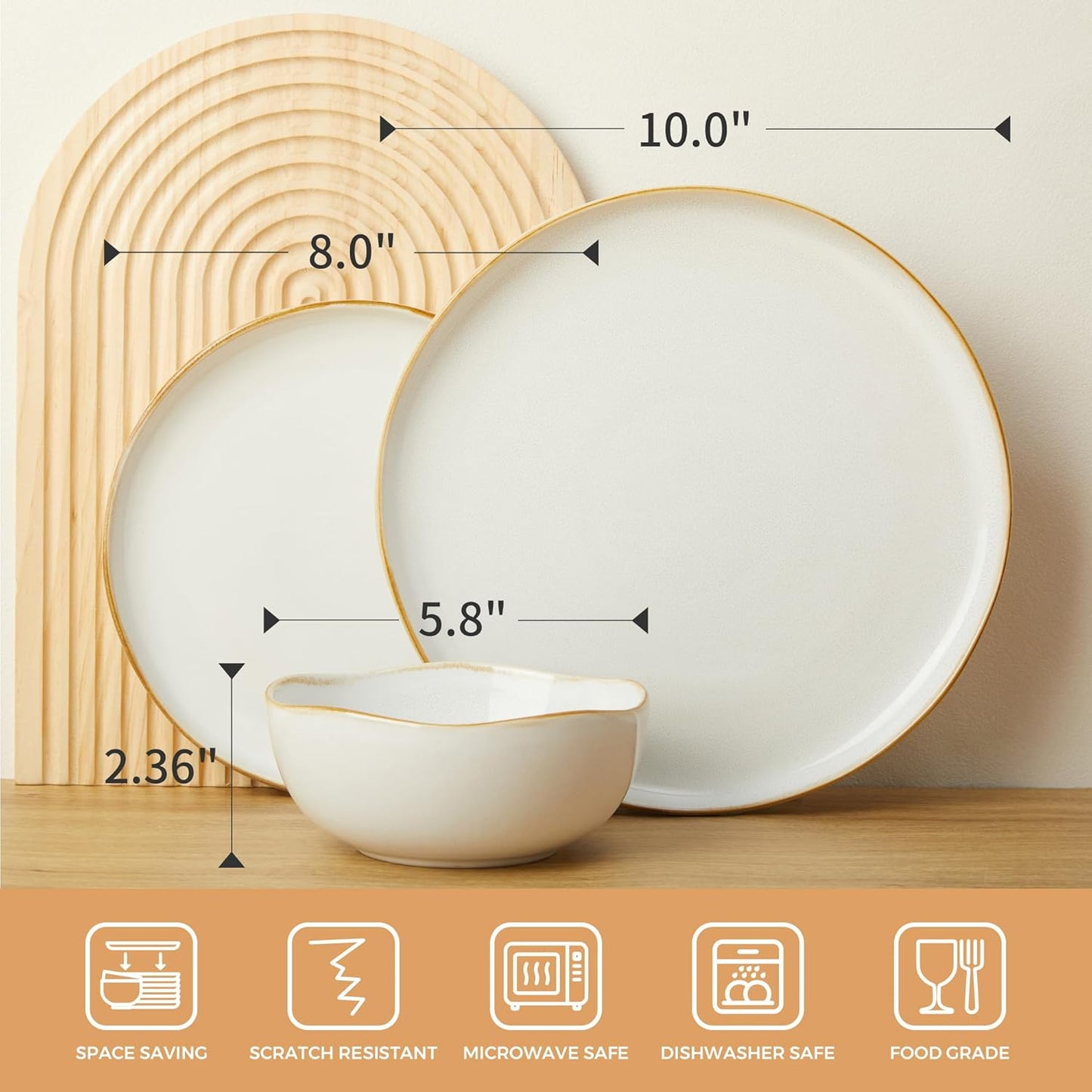 Set 16 Pzas Porcelana Almohadilla Blanca