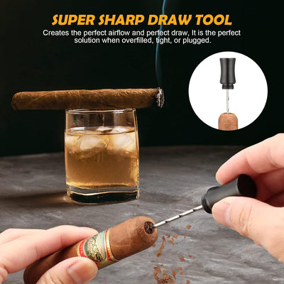 Juego 3en1 para puros con cortador acero inox