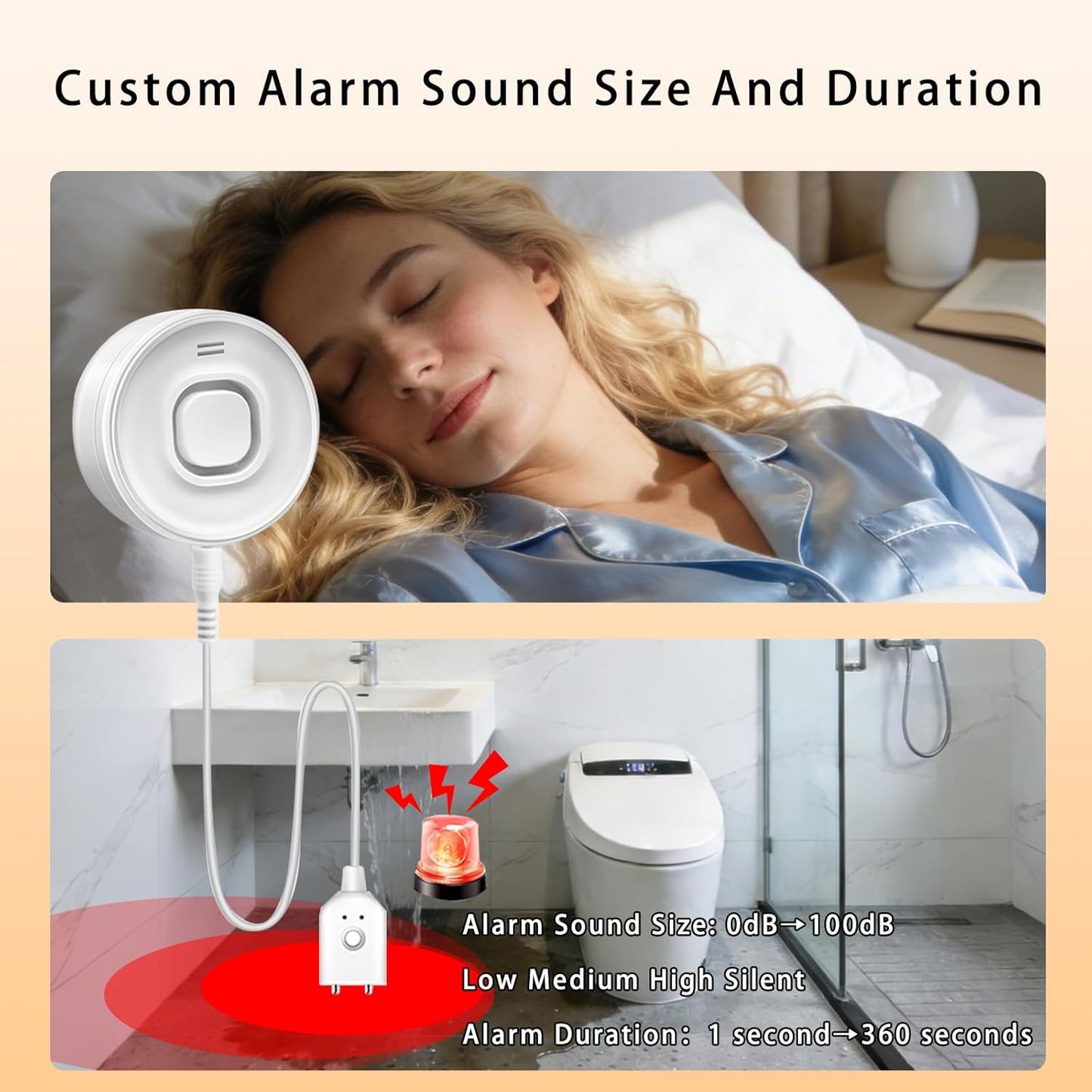 Detector fugas agua WiFi alarma inteligente con cable