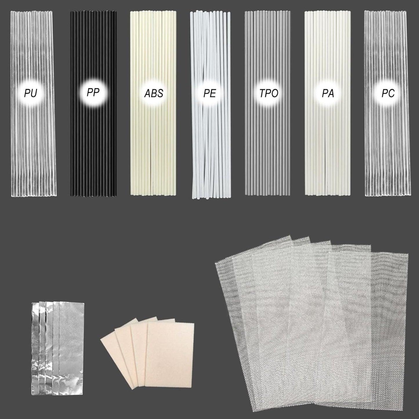 Kit 112 Varillas Soldadura Plástico 7 Materiales Reparación Parachoques